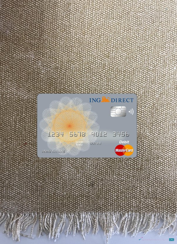 Professionelle Herunterladen Australien ING Direct Bank Master Karte Foto-Look Vorderseite Photoshop Vorlage