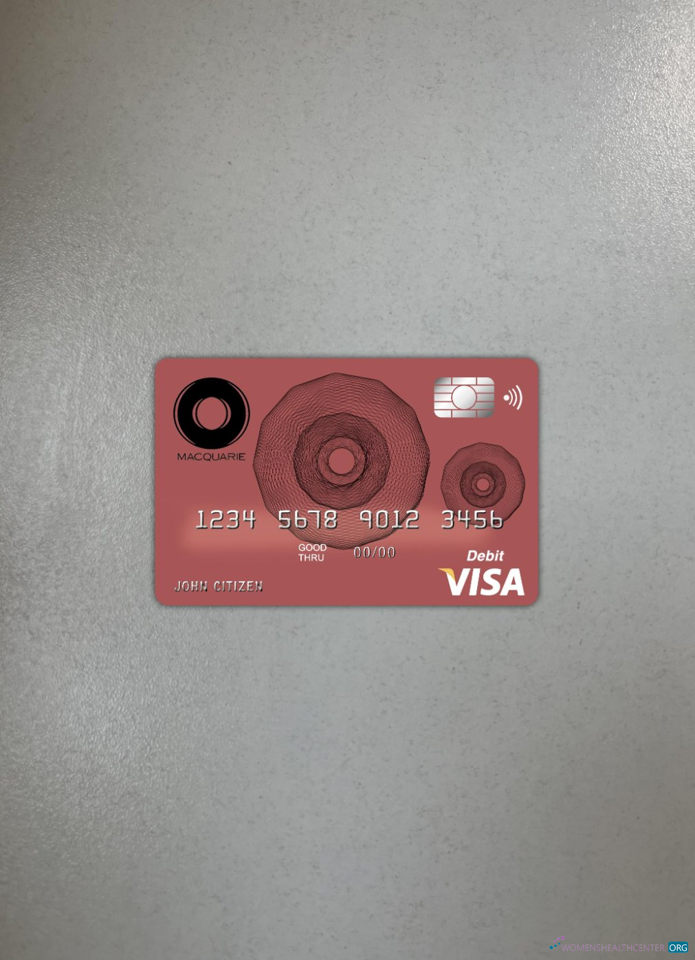 Premium Herunterladen Australien Macquarie Bank Visa Karte Foto-Look Vorderseite Photoshop Vorlage