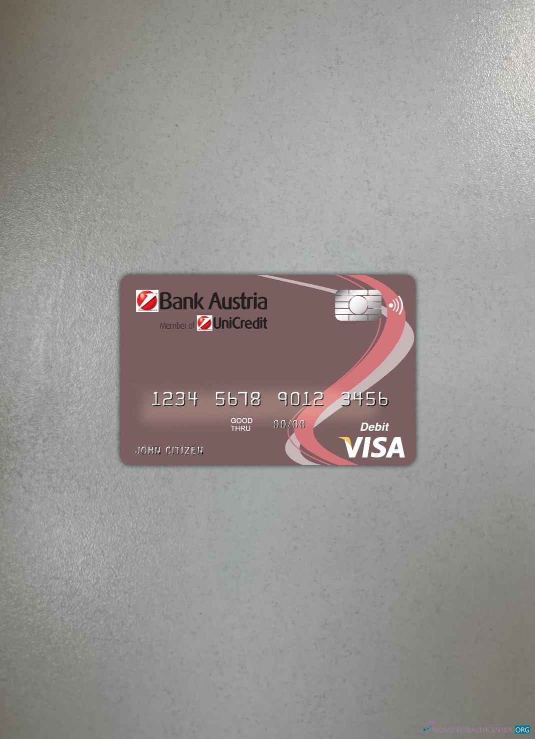 Editierbare Herunterladen Österreich Bank Österreich Visa Karte Foto-Look Vorderseite Photoshop Vorlage