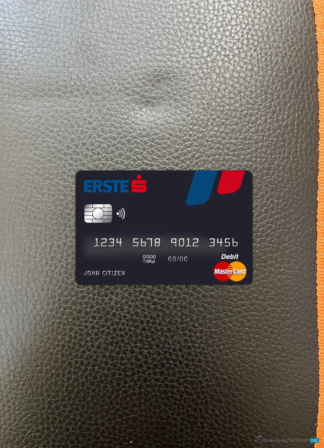Realistische Herunterladen Österreich Erste Group Bank Master Karte Foto-Look Vorderseite Photoshop Vorlage