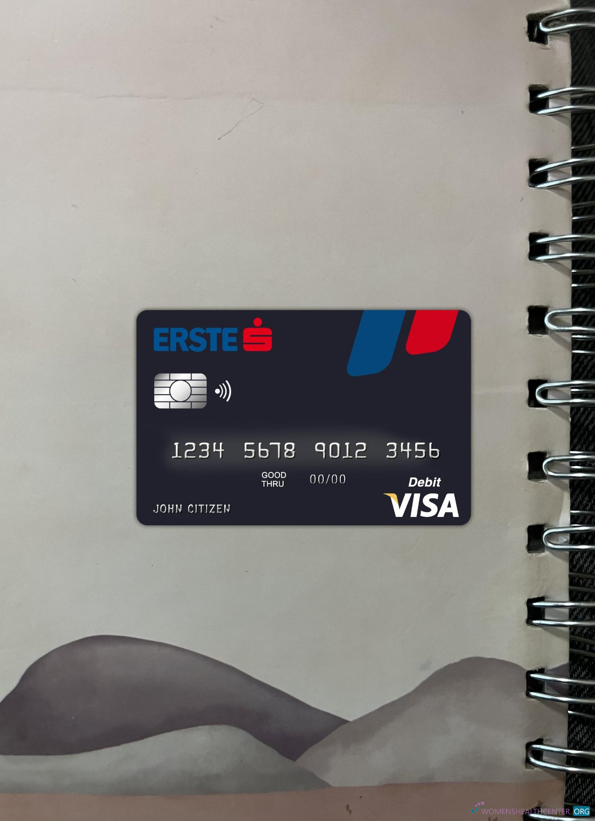 Editierbare Herunterladen Österreich Erste Group Bank Visa Karte Foto-Look Vorderseite Photoshop Vorlage