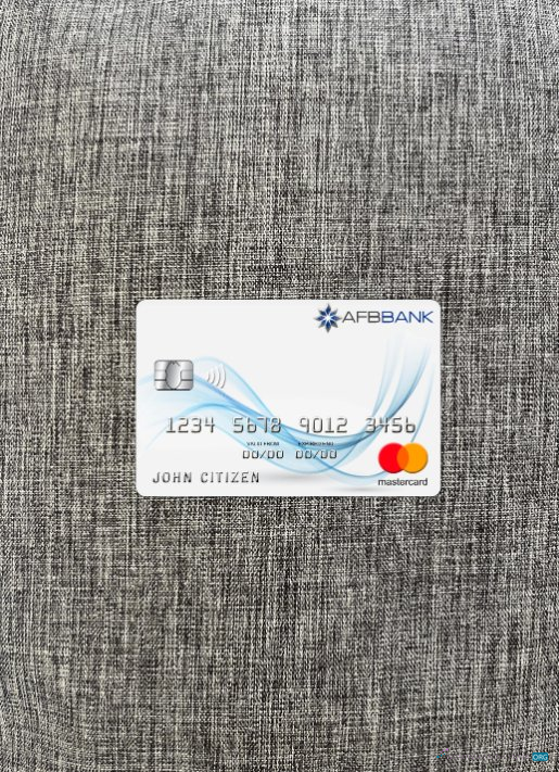 Realistische Herunterladen Aserbaidschan AFB Bank Mastercard Foto-Look Vorderseite Photoshop Vorlage