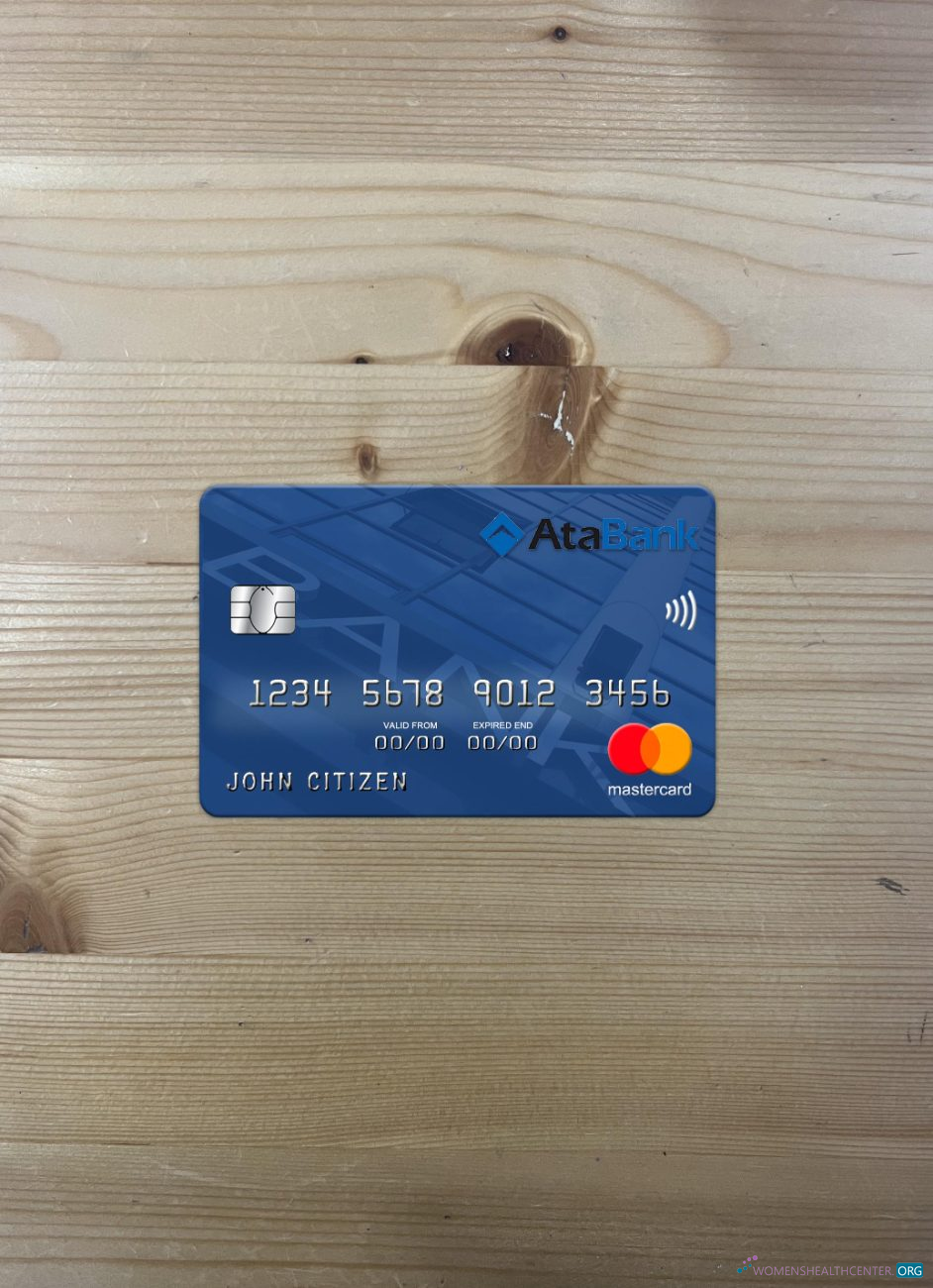 Professionelle Herunterladen Aserbaidschan ATA Bank Mastercard Foto-Look Vorderseite Photoshop Vorlage