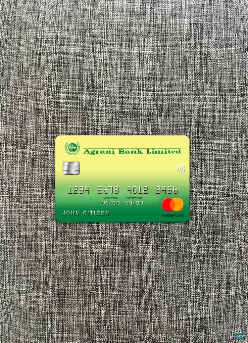 Realistische Herunterladen Bangladesch Agrani Bank Mastercard Foto-Look Vorderseite Photoshop Vorlage