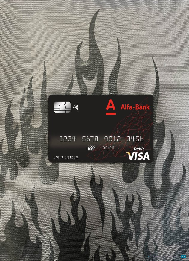 Professionelle Herunterladen Weißrussland Alfa Bank Visa Karte Foto-Look Vorderseite Photoshop Vorlage