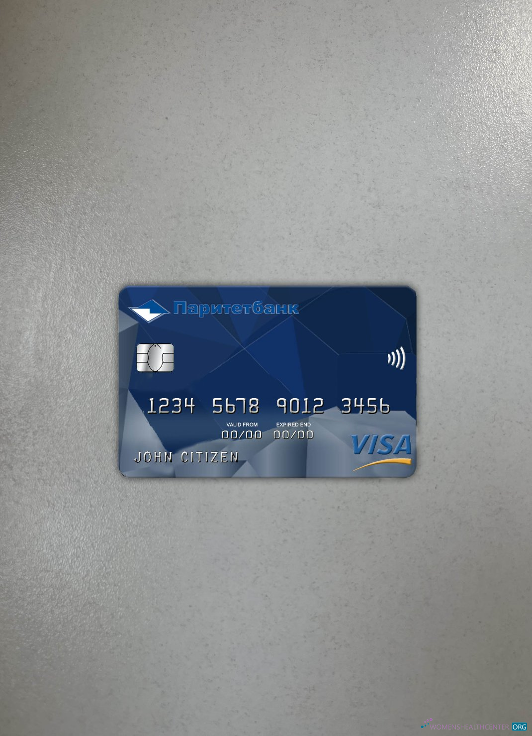 Professionelle Herunterladen Weißrussland Paritet Bank Visa Karte Foto-Look Vorderseite Photoshop Vorlage