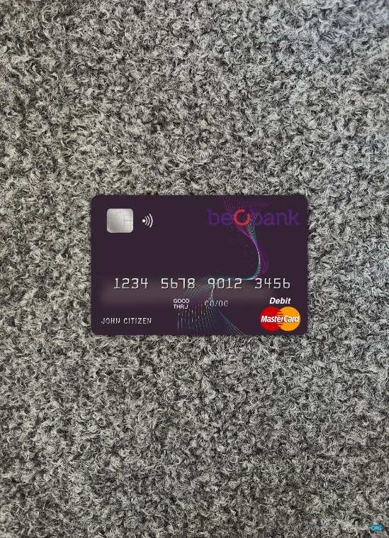 Professionelle Herunterladen Belgien Beobank Master Karte Foto-Look Vorderseite Photoshop Vorlage