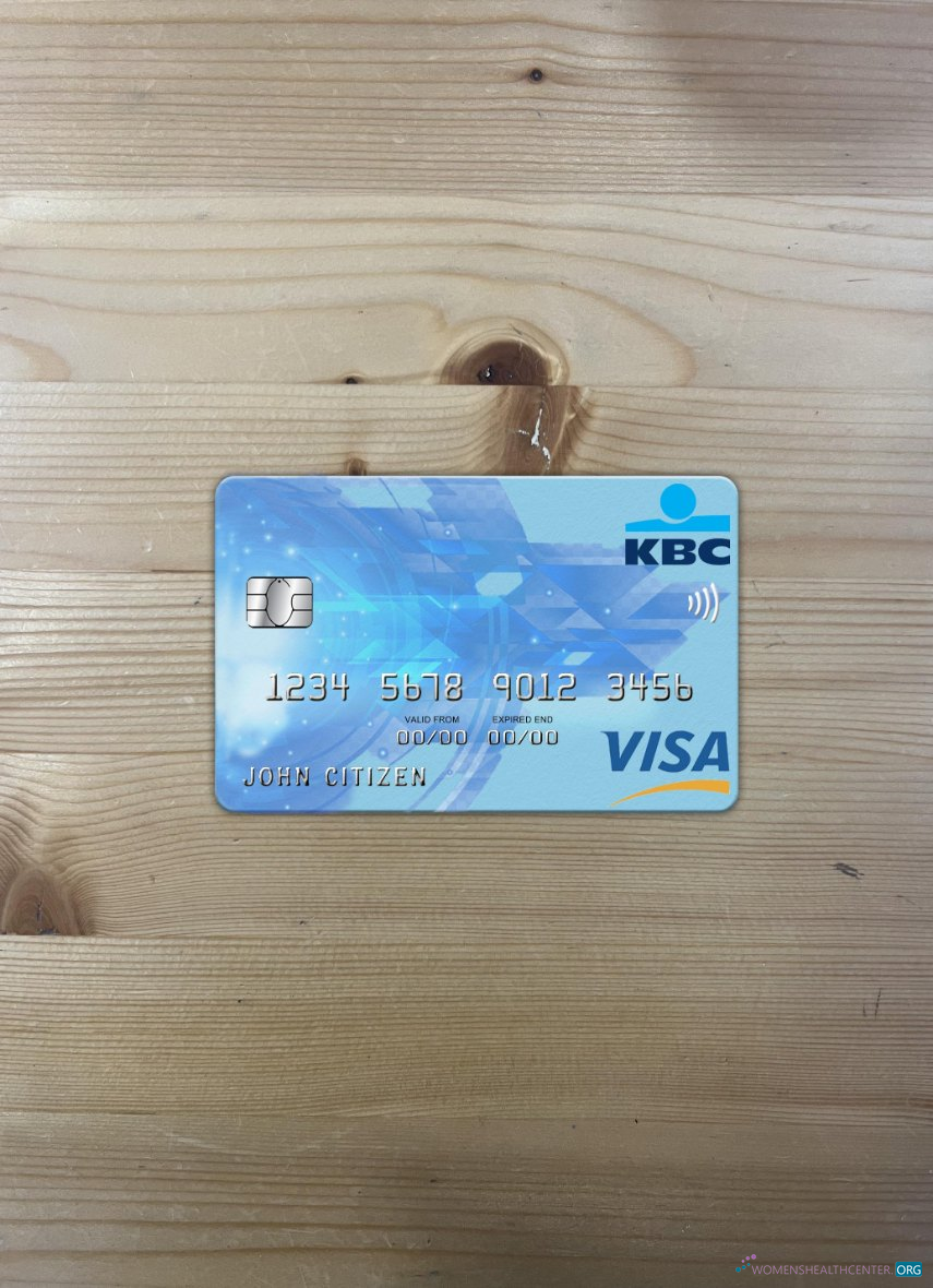 Realistische Herunterladen Belgien KBC Bank Visa Karte Foto-Look Vorderseite Photoshop Vorlage