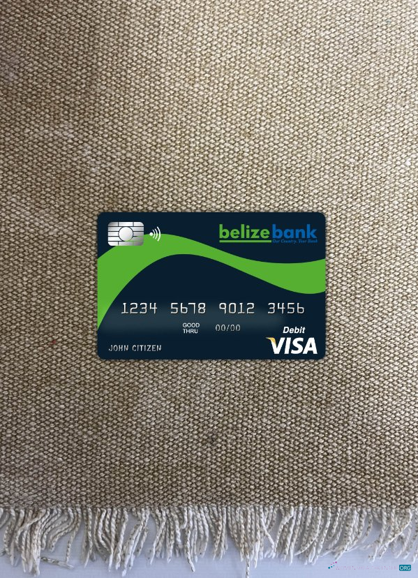 Premium Herunterladen Belize Belizebank Visa Karte Foto-Look Vorderseite Photoshop Vorlage