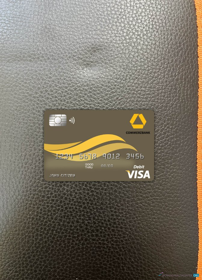 Hochwertige Herunterladen Belize Commerzbank Visa Karte Foto-Look Vorderseite Photoshop Vorlage