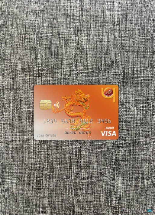 Professionelle Herunterladen Bhutan Druk PNB Bank Visa Karte Foto-Look Vorderseite Photoshop Vorlage