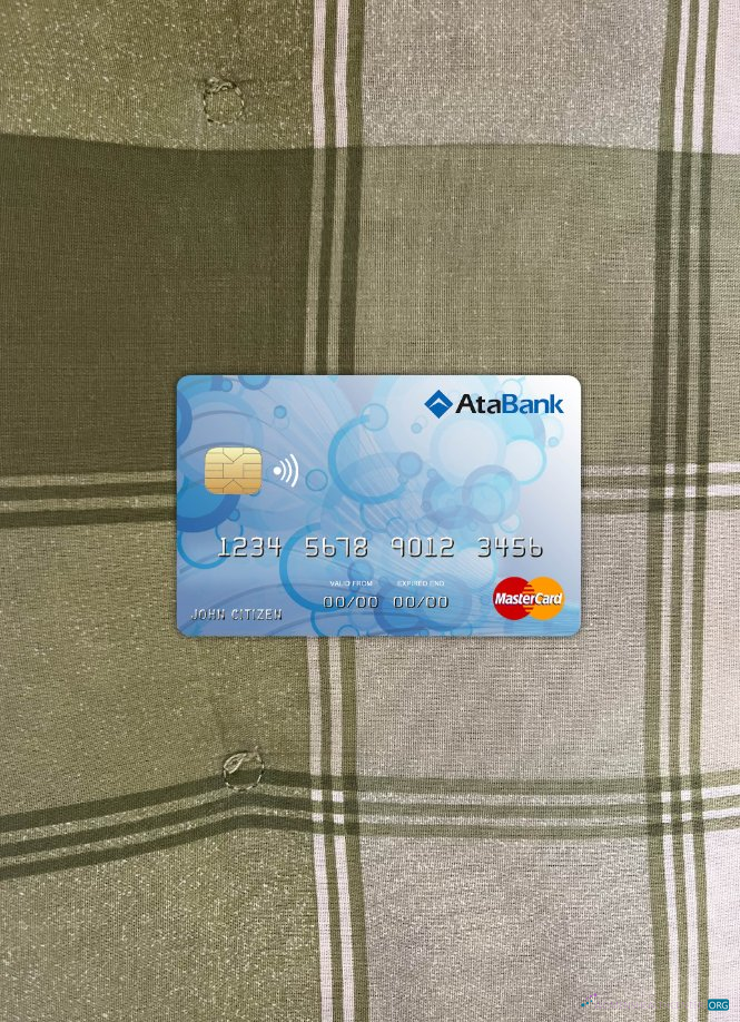 Realistische Herunterladen Bosnien und Herzegowina Ata Bank Mastercard Foto-Look Vorderseite Photoshop Vorlage