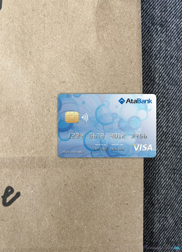 Hochwertige Herunterladen Bosnien und Herzegowina Ata Bank Visa Karte Foto-Look Vorderseite Photoshop Vorlage