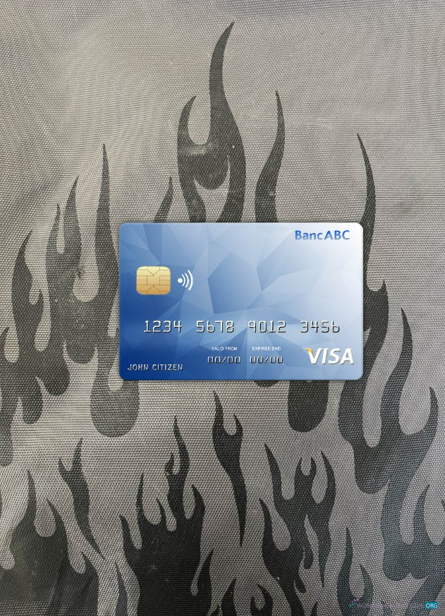 Editierbare Herunterladen Botsuana ABC Bank Visa Karte Foto-Look Vorderseite Photoshop Vorlage