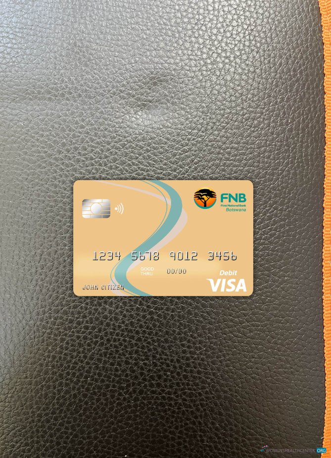Editierbare Herunterladen Botsuana Erste National Bank Visa Karte Foto-Look Vorderseite Photoshop Vorlage