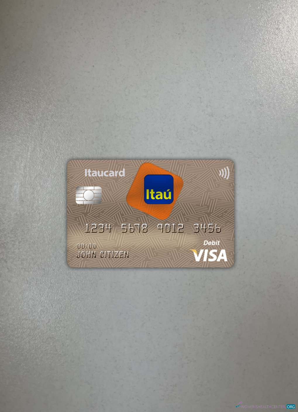 Professionelle Herunterladen Brasilien Itaú Bank Visa Karte Debit Foto-Look Vorderseite Photoshop Vorlage