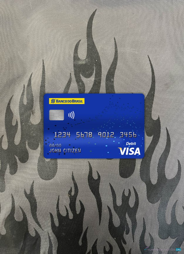 Realistische Herunterladen Brasilien Banco Do Brasil Bank Visa Debit Karte Foto-Look Vorderseite Photoshop Vorlage