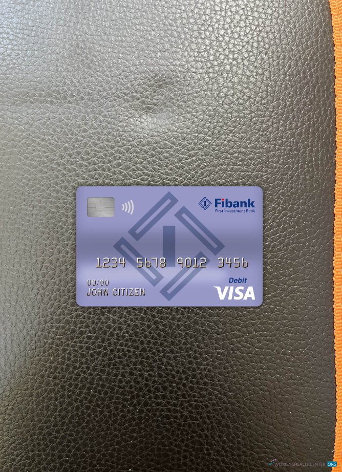 Realistische Herunterladen Bulgarien Fibank Bank Visa Debit Karte Foto-Look Vorderseite Photoshop Vorlage