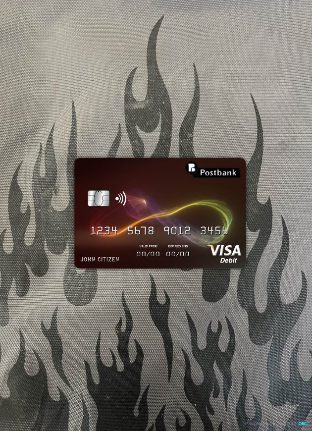 Editierbare Herunterladen Bulgarien Post Bank Visa Karte Foto-Look Vorderseite Photoshop Vorlage
