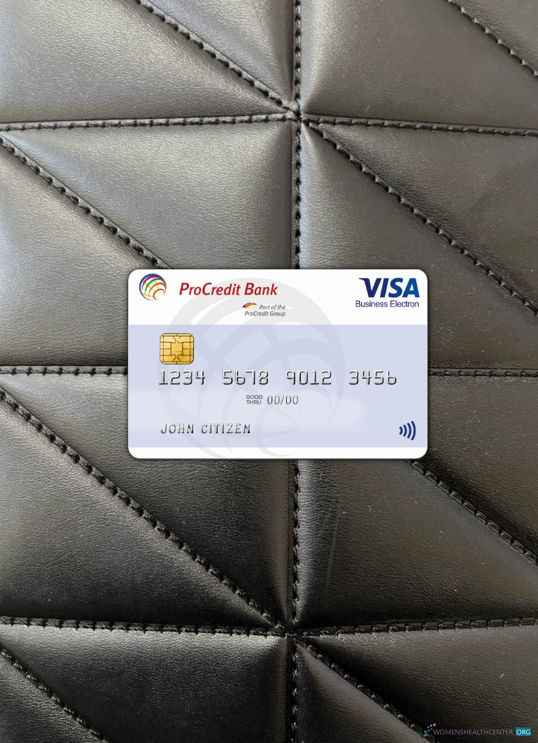 Hochwertige Herunterladen Bulgarien ProCredit Visa Electron Foto-Look Vorderseite Photoshop Vorlage