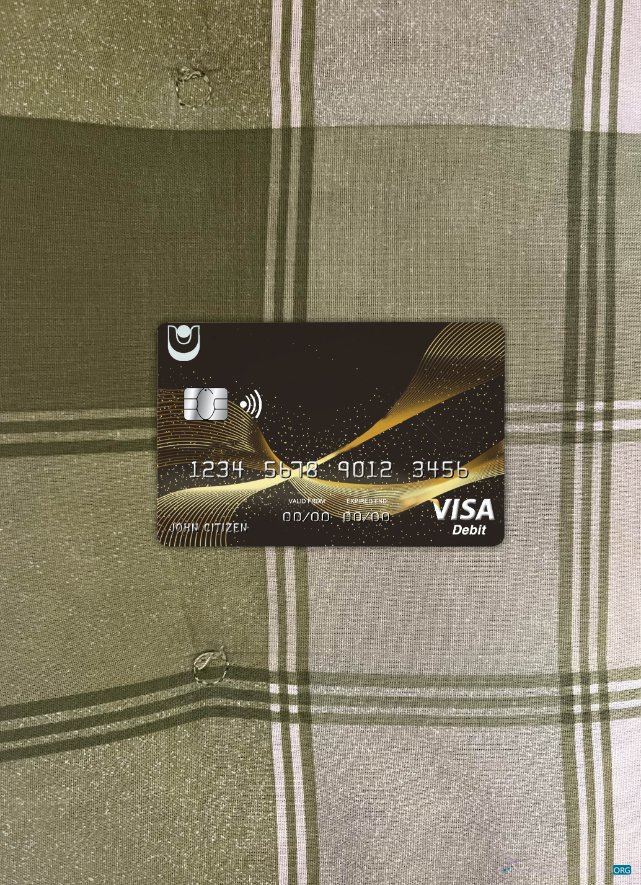 Hochwertige Herunterladen Bulgarien Vereint Bank Visa Karte Foto-Look Vorderseite Photoshop Vorlage