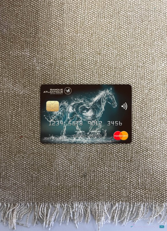 Hochwertige Herunterladen Burkina Faso Atlantique Bank Mastercard Foto-Look Vorderseite Photoshop Vorlage