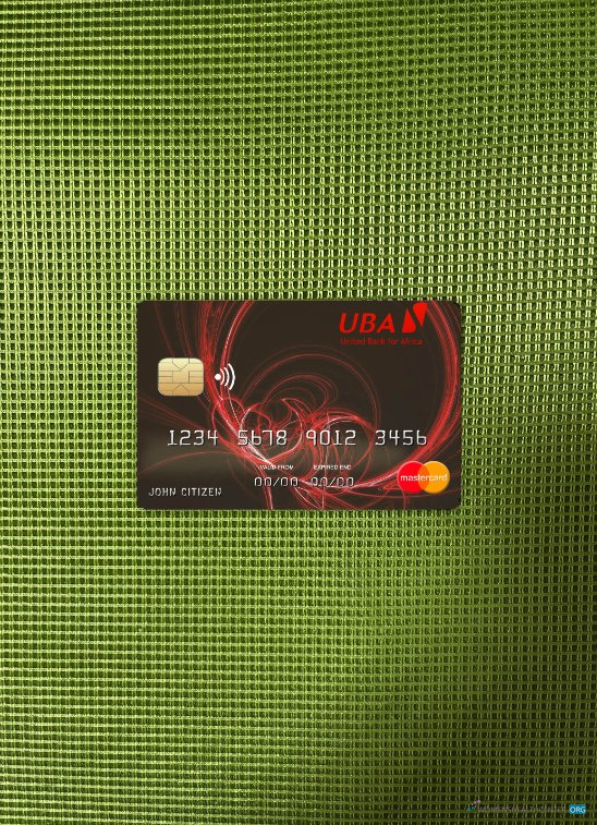 Hochwertige Herunterladen Burkina Faso Vereint Bank für Africa Mastercard Foto-Look Vorderseite Photoshop Vorlage