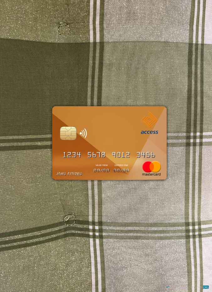 Editierbare Herunterladen Burundi Access Bank Mastercard Foto-Look Vorderseite Photoshop Vorlage