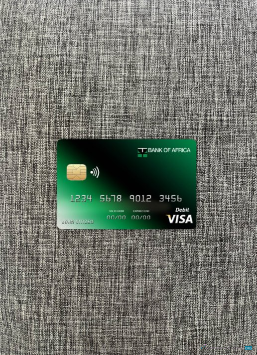 Professionelle Herunterladen Burundi Africa Bank Visa Karte Foto-Look Vorderseite Photoshop Vorlage