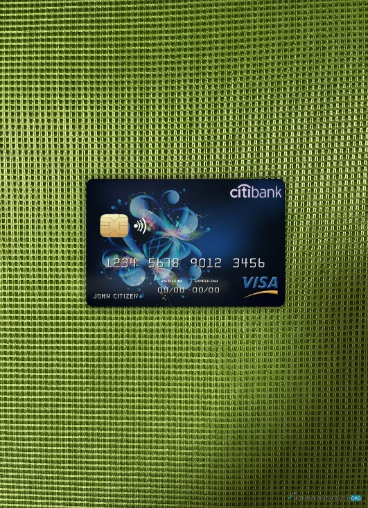 Premium Herunterladen Côte D'Ivoire Citi Bank Visa Karte Foto-Look Vorderseite Photoshop Vorlage