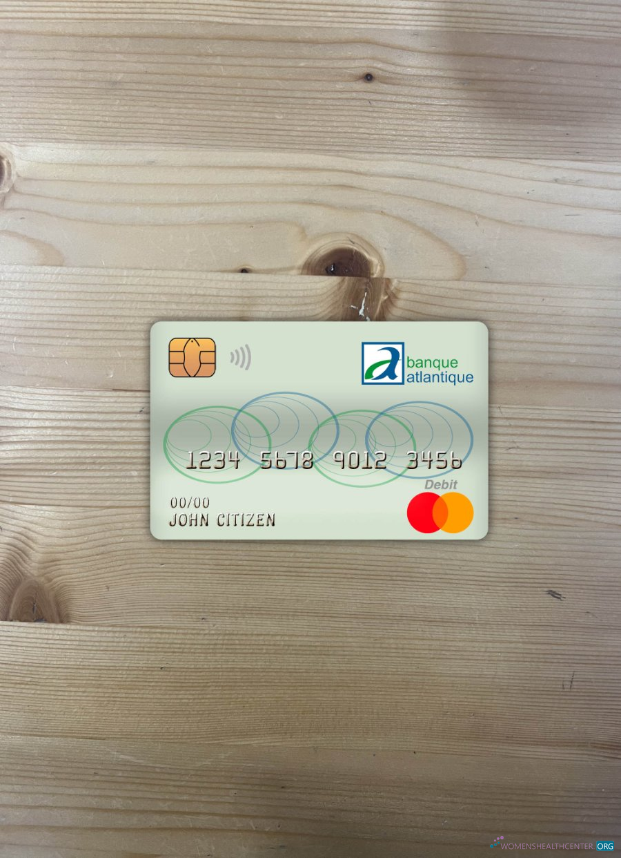 Hochwertige Herunterladen Kamerun Atlantic Bank Master Debit Karte Foto-Look Vorderseite Photoshop Vorlage