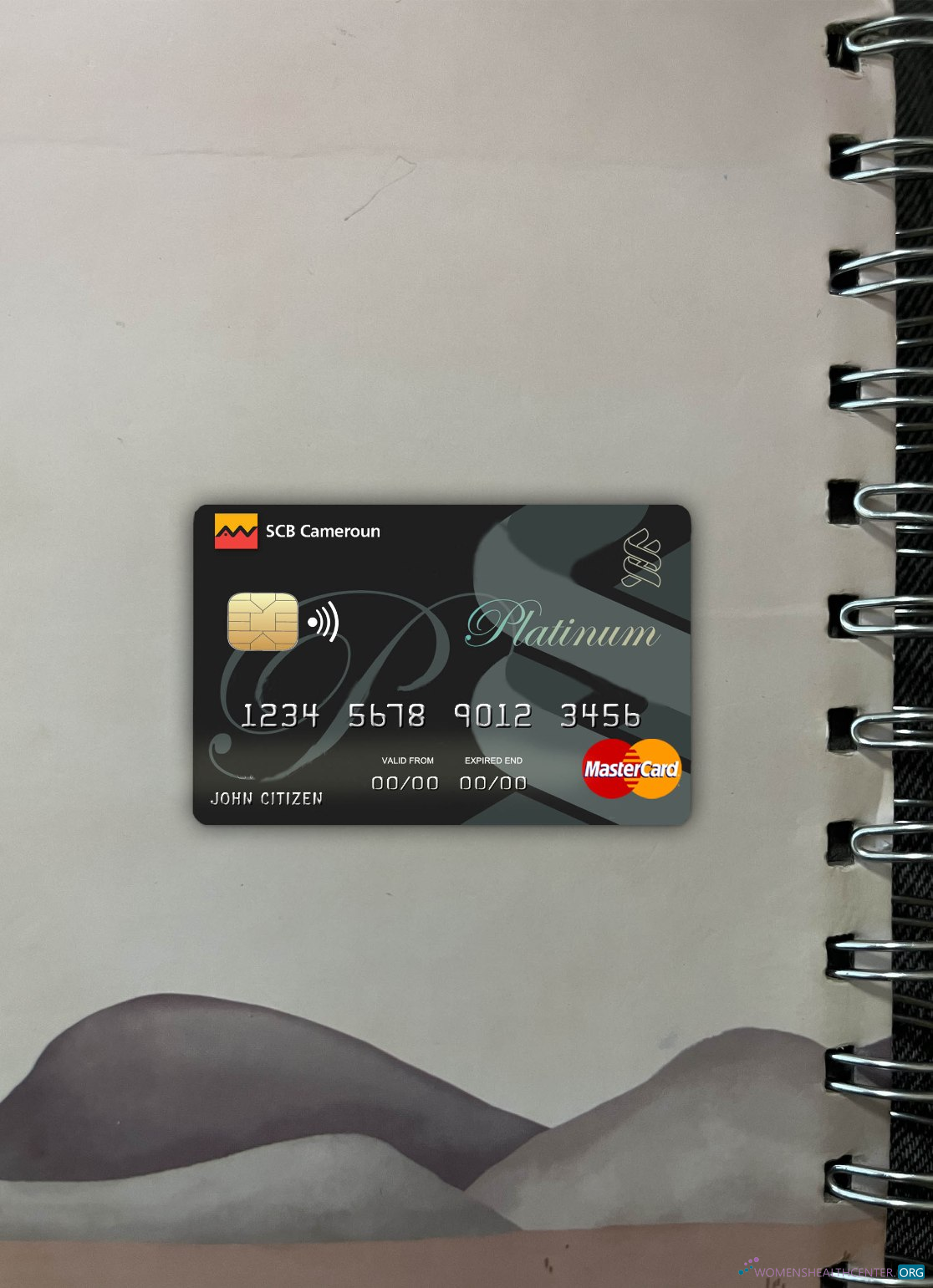 Editierbare Herunterladen Kamerun SCB Bank Mastercard Foto-Look Vorderseite Photoshop Vorlage