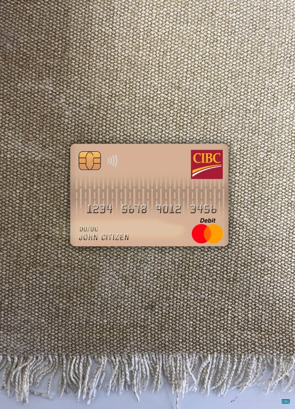 Hochwertige Herunterladen Kanada CIBC Bank Master Debit Karte Foto-Look Vorderseite Photoshop Vorlage