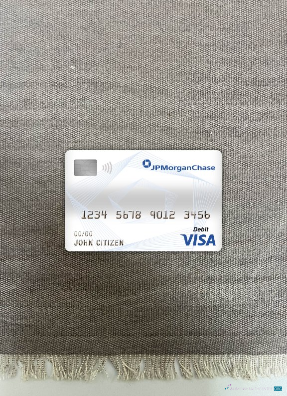 Professionelle Herunterladen Kanada JP Morgan Chase Bank Visa Debit Karte Foto-Look Vorderseite Photoshop Vorlage