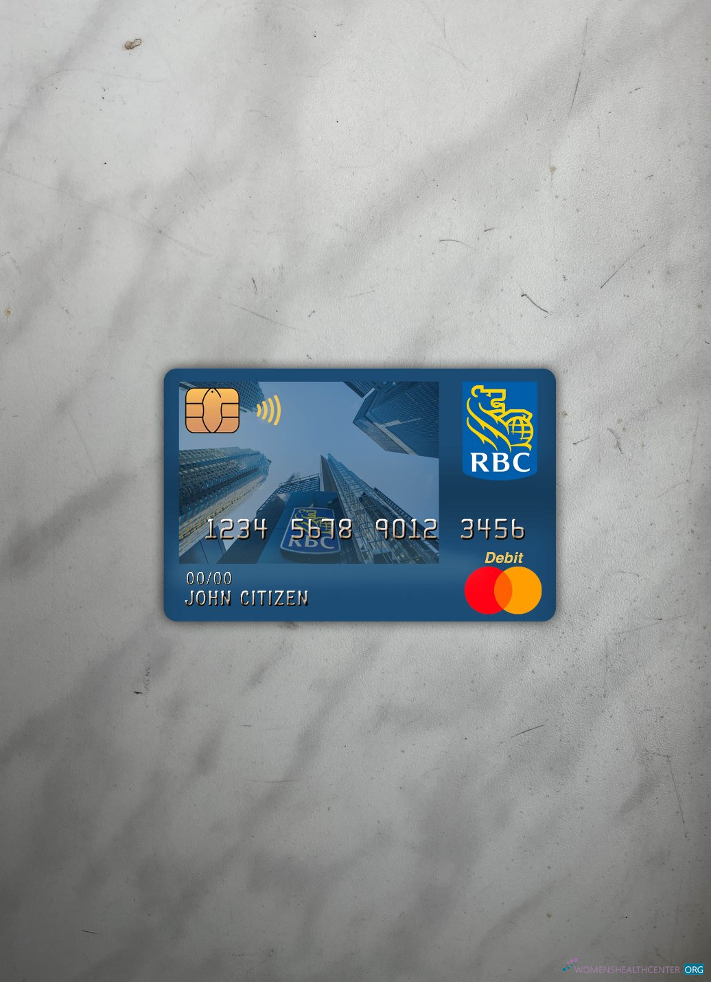 Professionelle Herunterladen Kanada Royal Bank (RBC) Master Debit Karte Foto-Look Vorderseite Photoshop Vorlage