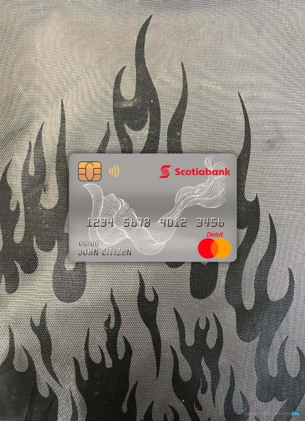 Premium Herunterladen Kanada Scotiabank Master Debit Karte Foto-Look Vorderseite Photoshop Vorlage