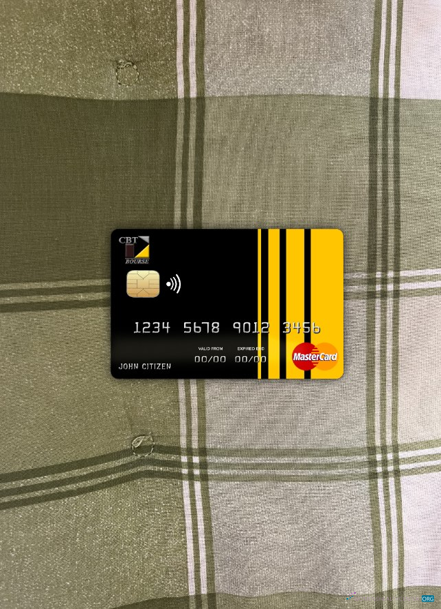 Professionelle Herunterladen Tschad Kommerziell Bank Tchad Mastercard Foto-Look Vorderseite Photoshop Vorlage