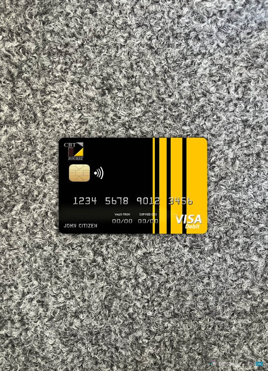 Hochwertige Herunterladen Tschad Kommerziell Bank Tchad Visa Karte Foto-Look Vorderseite Photoshop Vorlage