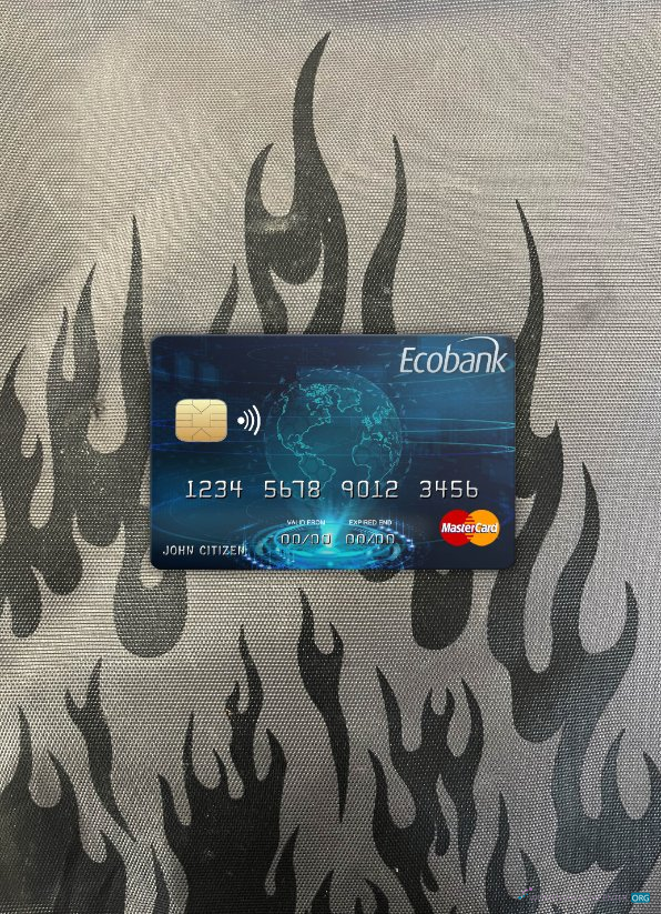 Editierbare Herunterladen Tschad Ecobank Mastercard Foto-Look Vorderseite Photoshop Vorlage