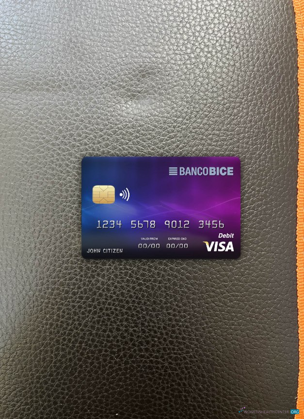 Realistische Herunterladen Chile BICE Bank Visa Karte Foto-Look Vorderseite Photoshop Vorlage