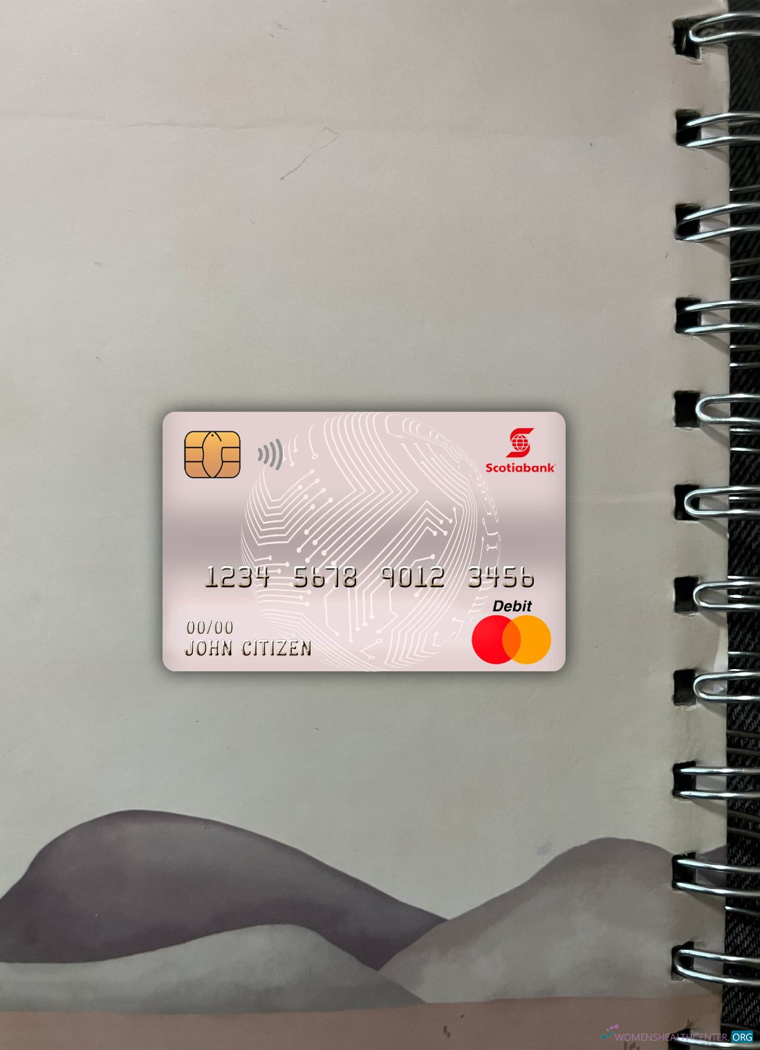 Professionelle Herunterladen Chile Scotiabank Master Debit Karte Foto-Look Vorderseite Photoshop Vorlage