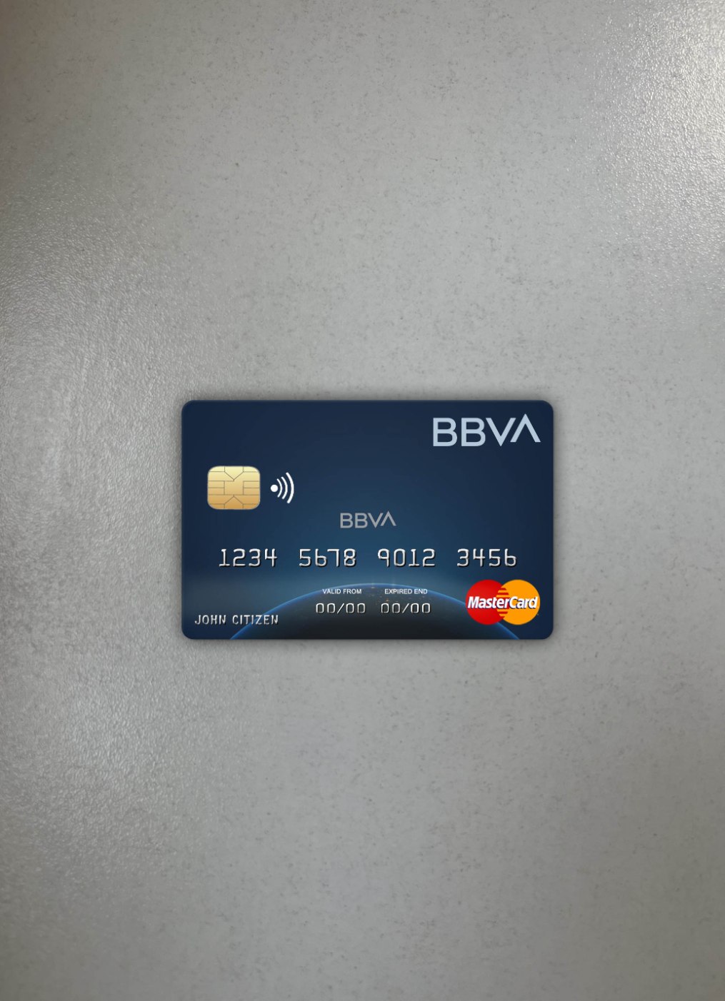 Hochwertige Herunterladen Kolumbien BBVA Bank Mastercard Foto-Look Vorderseite Photoshop Vorlage