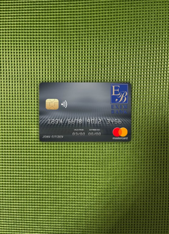 Realistische Herunterladen Komoren Exim Bank Mastercard Foto-Look Vorderseite Photoshop Vorlage