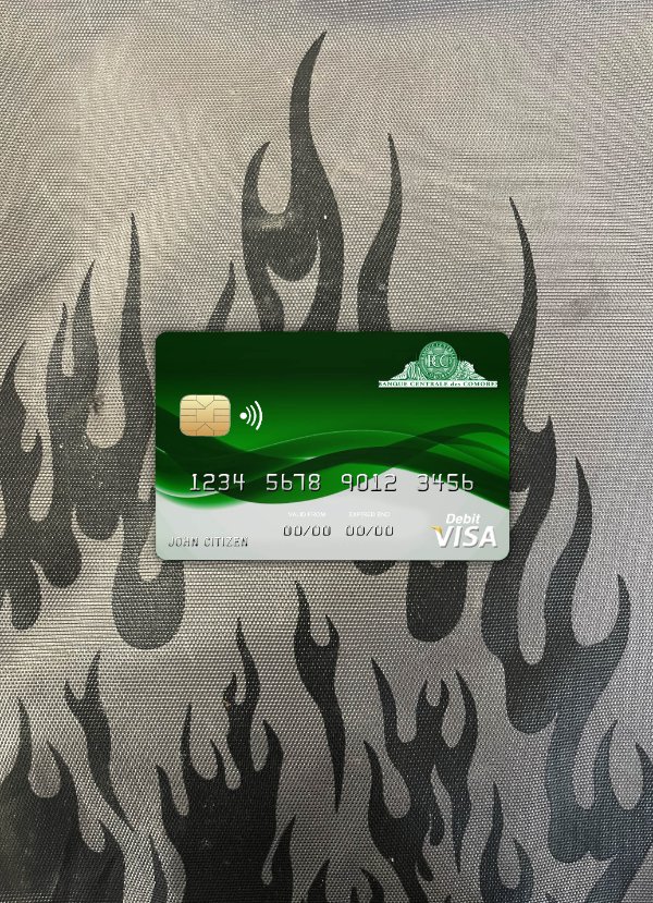 Hochwertige Herunterladen Komoren Sanduk Bank Visa Karte Foto-Look Vorderseite Photoshop Vorlage