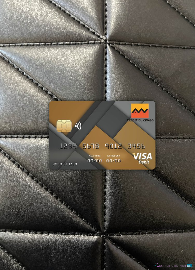 Premium Herunterladen Kongo Kredit Bank Visa Karte Foto-Look Vorderseite Photoshop Vorlage