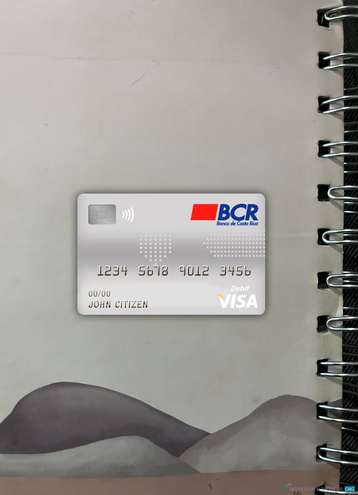 Editierbare Herunterladen Costa Rica The Bank von Costa Rica Visa Debit Karte Foto-Look Vorderseite Photoshop Vorlage