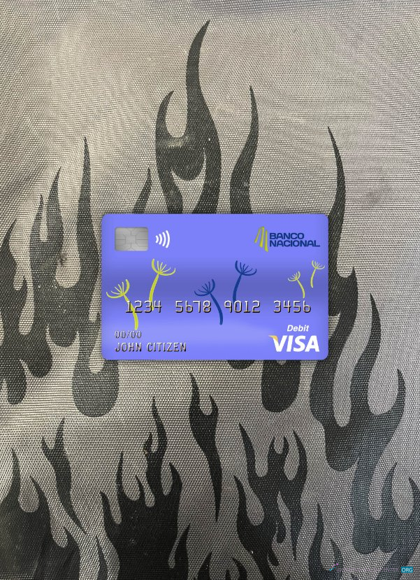 Editierbare Herunterladen Costa Rica Banco Nacional Bank Visa Karte Foto-Look Vorderseite Photoshop Vorlage