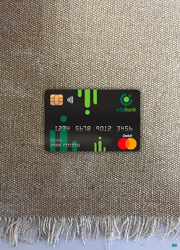 Editierbare Herunterladen Kroatien OTP Bank Master Debit Karte Foto-Look Vorderseite Photoshop Vorlage