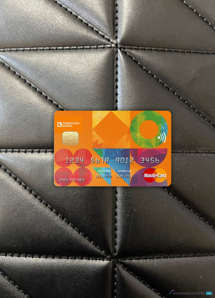 Realistische Herunterladen Kroatien Podravska Bank Mastercard Foto-Look Vorderseite Photoshop Vorlage