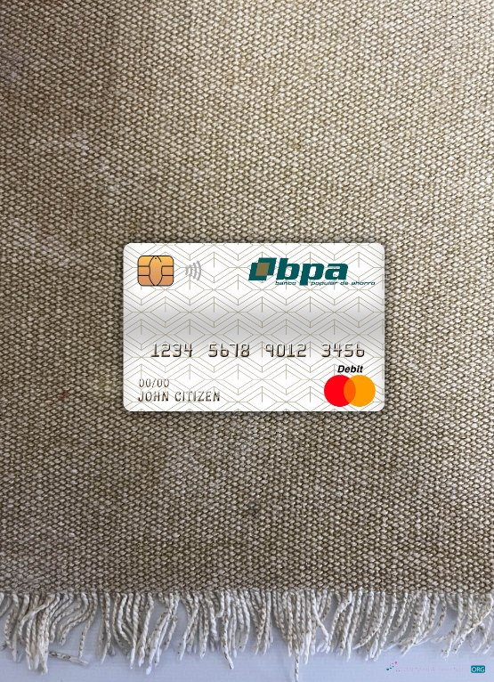 Premium Herunterladen Kuba Banco Popular de Ahorro (bpa) Bank Master Debit Karte Foto-Look Vorderseite Photoshop Vorlage